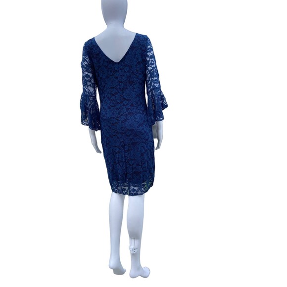 Marina Beautiful Blue Knee-Length Women's Dress, Size 8* wom885 - Picture 3 of 10